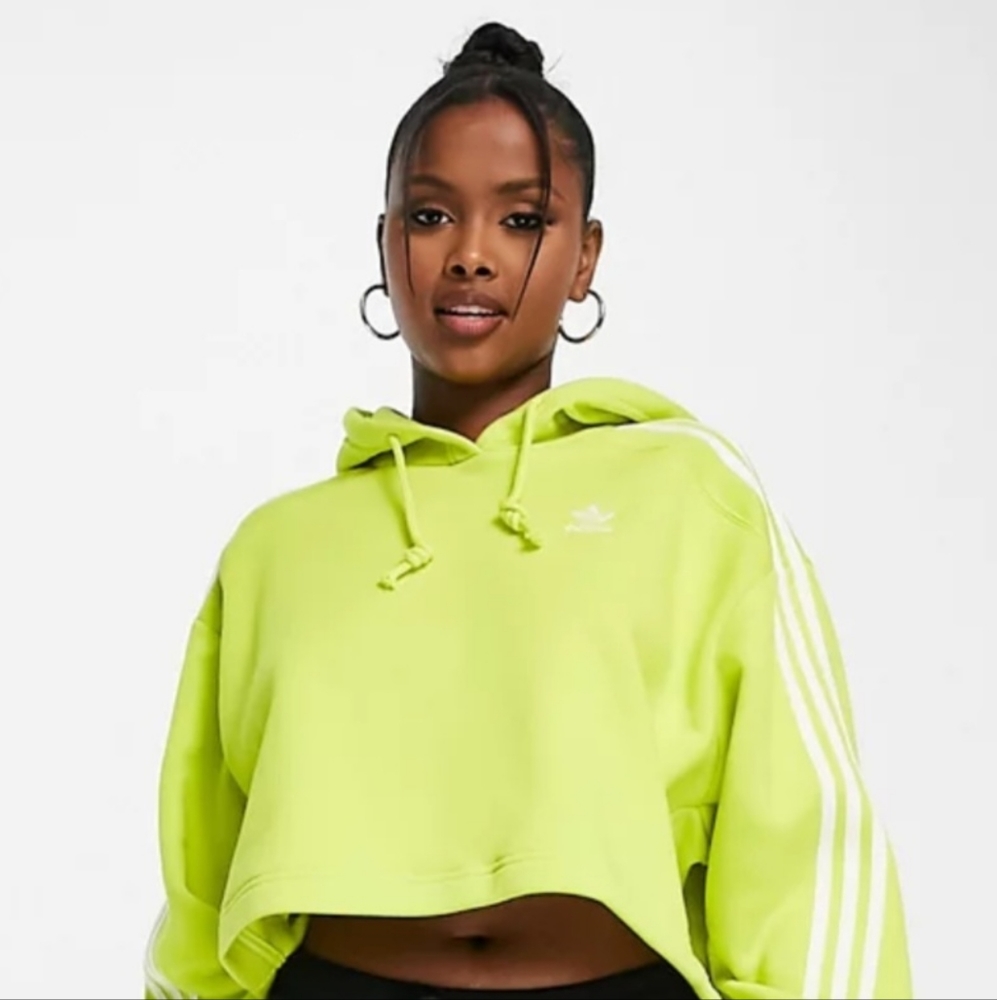 Adidas Originals Cropped 3-Stripped Hoodie